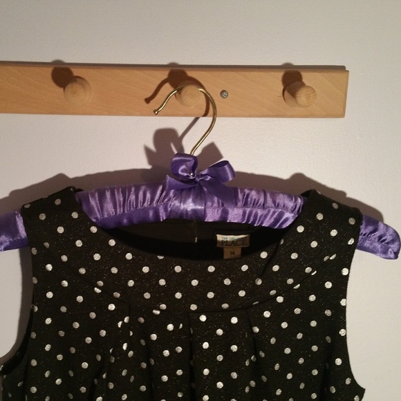 Childrens Place Size 14 Black Polka Dot Dress - Picture 4 of 12